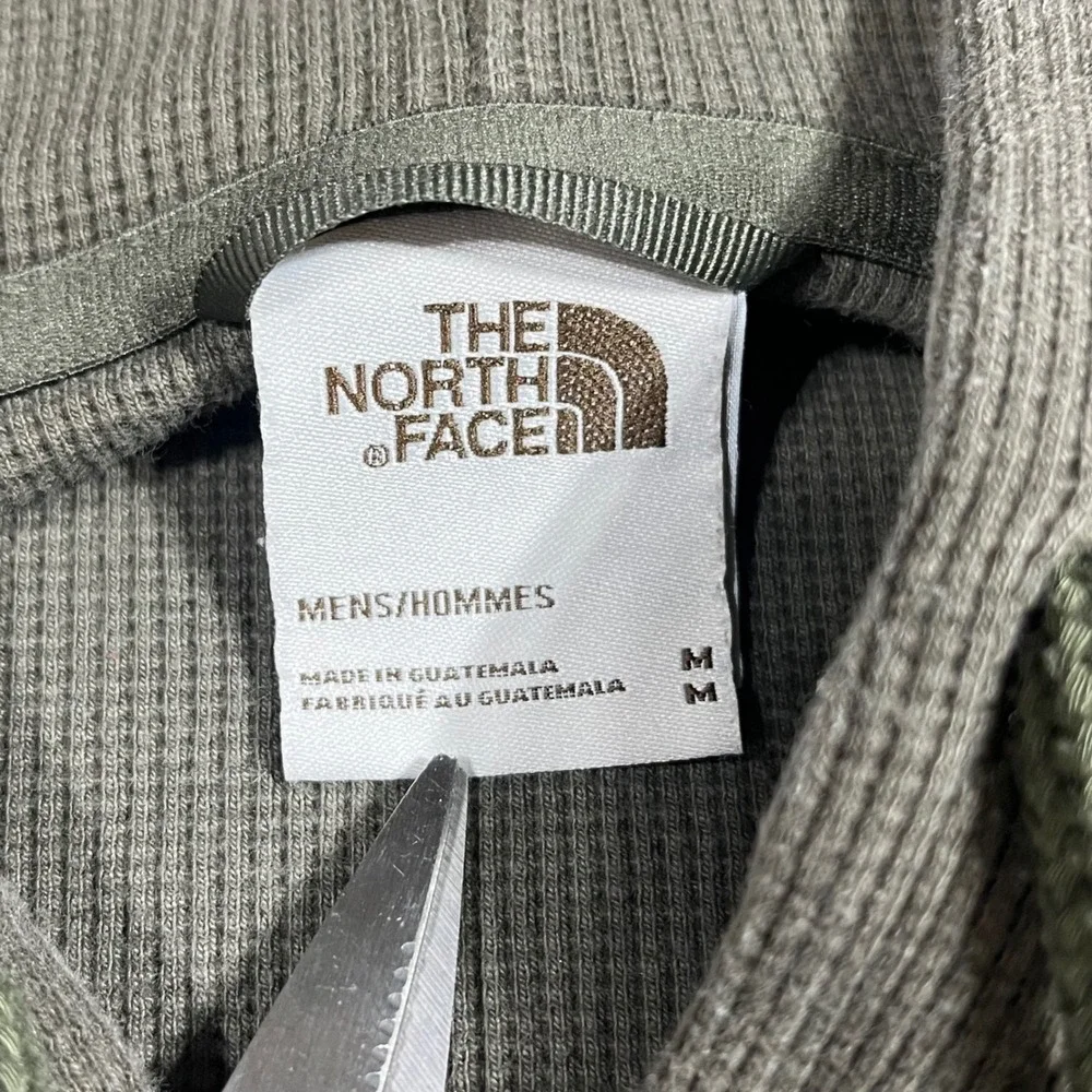 North Face Gorpcore Outdoors Hiking Waffle Knit Thermal Hoodie Mens Medium Green